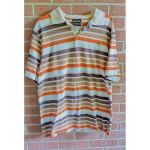 Y2K Southpole Mens Rugby Polo Shirt XL Retro Stripe Logo Skate Grunge Thrasher
